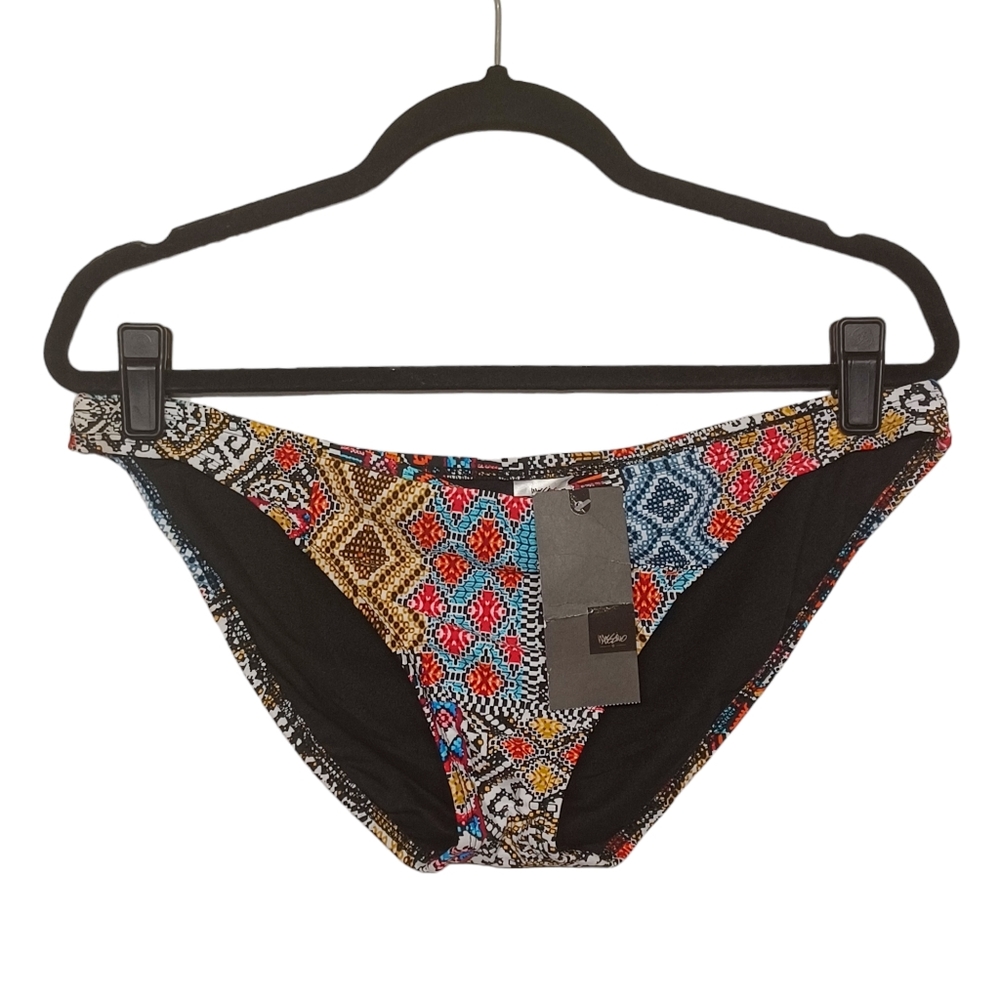 MOSSIMO Colorful Tribal Multi Geometric Print Bikini Bottoms X-Large NWT